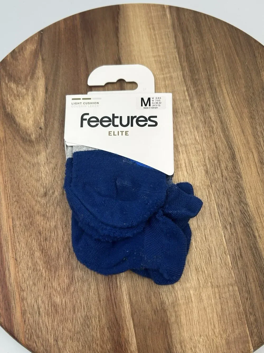 Feetures Elite Light Cushion Medium Cobalt Blue No Show Tab New
